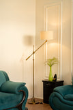 Divine Trends Antique Brass Finish Modern Reading Floor Lamp Task Standing - Adjustable Height & Moveable