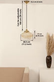 Divine Trends Pendant Hanging Glass Lamps Melon Ribbed Golden Luster with Antique Brass Finish- Pack of 1