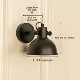 Divine Trends Black Polished Focus Wall Lamp with Rotation Adjustment