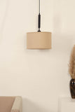 Divine Trends Black Polished Cotton Fabric Lamp Shade Hanging Pendant Light 14" Diameter Chemrey Shade