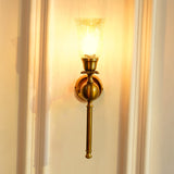 Divine Trends Brass Antique Finish Ball Wall Lamp with Chimney Crackled Glass Golden Luster Shade