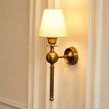 Divine Trends Brass Antique Finish Ball Wall Lamp with Off White Shade