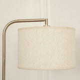 Divine Trends Satin Nickel Finish Task Floor Lamp – Adjustable, 6 ft, Off-White Piping Fabric Shade