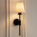 Divine Trends Black Polished Spacer Wall Lamp with Off White Shade
