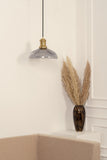 Divine Trends Pendant Hanging Glass Lamps Half Ribbed Grey Luster Pack of 1