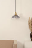 Divine Trends Pendant Hanging Glass Lamps Half Ribbed Golden Luster Pack of 1