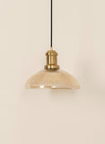 Divine Trends Pendant Hanging Glass Lamps Half Ribbed Golden Luster Pack of 1