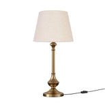 Divine Trends Brass Antique Gold Finish Table Lamp 22 Inches Height with Off White 10 Inches Diameter Lampshade