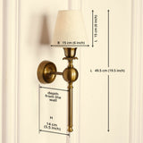 Divine Trends Brass Antique Finish Ball Wall Lamp with Off White Shade