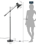 Divine Trends Modern Reading Task Floor Lamp Focused Light Moveable and Adjustable Height Black Polished