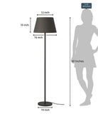 Divine Trends Floor Lamp Standing Modern Black 5ft Height with Black Lamp Shade 16 inches