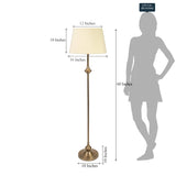 Royal Brass Antique Gold Floor Lamp Standing 5ft Height with Cream Lampshade 16 inches