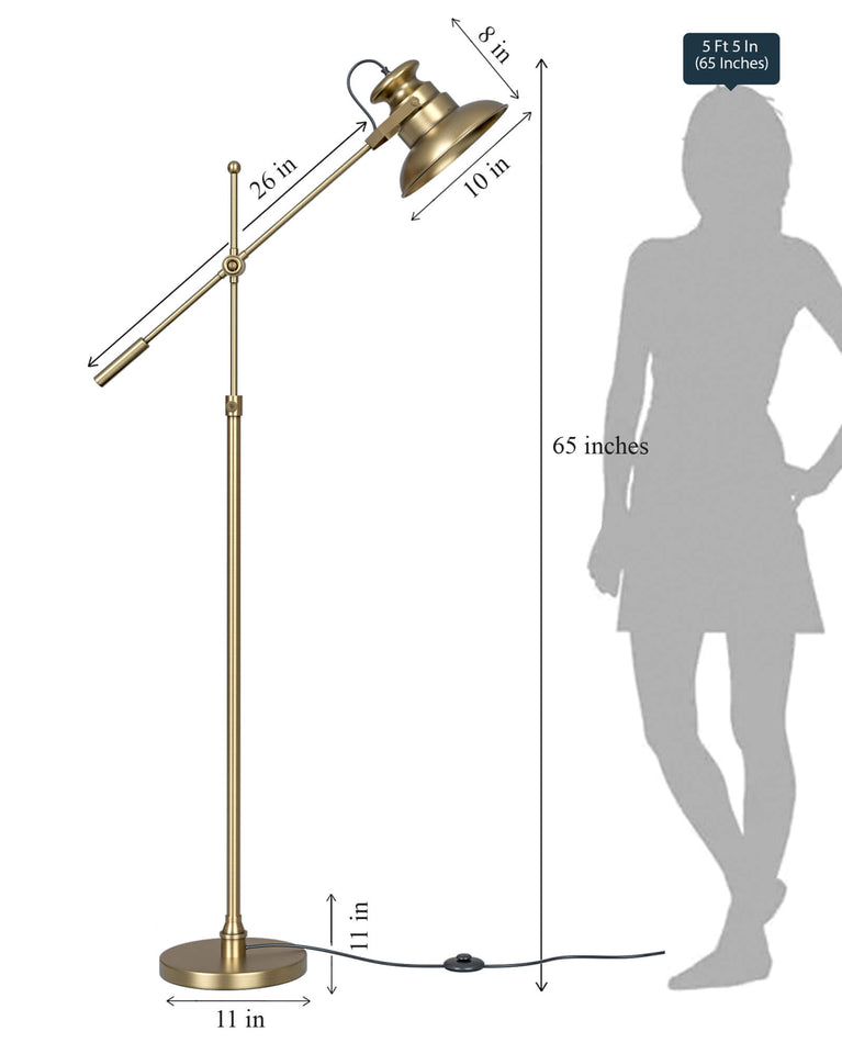 Modern Task Floor Lamp Focused Light Adjustable Standing for Reading, Work, Office, Decoration Purpose (Brass Antique Gold)