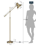 Modern Task Floor Lamp Focused Light Adjustable Standing for Reading, Work, Office, Decoration Purpose (Brass Antique Gold)