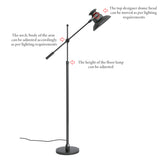 Divine Trends Modern Reading Task Floor Lamp Focused Light Moveable and Adjustable Height Black Polished