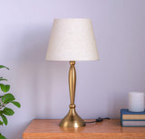 Divine Trends Table Lamp Brass Antique Gold 19 inches Height with Off White 10 inches Diameter Lampshade