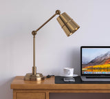 Study / Work Purpose Adjustable Head and Body Table Lamp Brass Antique for Study Room, Office, Bedside , Living Room, Bedroom, Hotel (Brass Antique)