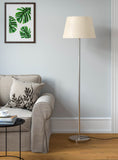 Floor Lamp Standing Modern Silver 5ft Height Off White Lampshade 16 inches Living Room Corner, Home, Hotel, Office