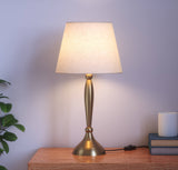 Divine Trends Table Lamp Brass Antique Gold 19 inches Height with Off White 10 inches Diameter Lampshade