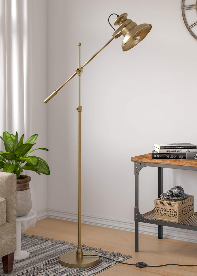 Modern Task Floor Lamp Focused Light Adjustable Standing for Reading, Work, Office, Decoration Purpose (Brass Antique Gold)