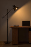 Divine Trends Modern Reading Task Floor Lamp Focused Light Moveable and Adjustable Height Black Polished