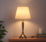 Divine Trends Table Lamp Brass Antique Gold 19 inches Height with Off White 10 inches Diameter Lampshade