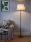 Floor Lamp Standing Modern Black 5ft Height Off White Lamp Shade 16 inches for Living Room Corner, Home, Hotel, Office