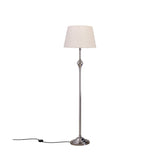 Royal Floor Lamp Standing Silver Nickel for Living room, Bedroom - 5ft Height with Off white Lamp Shade