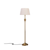Floor Lamp Standing Brass Antique for Living room, Bedroom - Royal Pedestal 5ft Height with Off White Lamp Shade