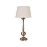 Table Lamp Brass Antique for Living room, Bedroom with Off White Lamp Shade - Bedside lamp 25 Inches Height