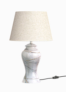 Divine Trends Moonlight Off White Stone Look Table Lamp Height 23 Inches Off White 14 Inches Diameter Lamp Shade