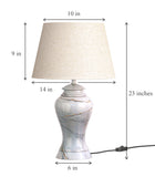 Divine Trends Moonlight Off White Stone Look Table Lamp Height 23 Inches Off White 14 Inches Diameter Lamp Shade