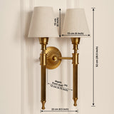 Divine Trends Brass Antique Finish Double Corrugated Wall Lamp with Off White Shade