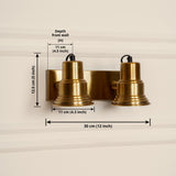 Divine Trends Brass Antique Finish Focus Double Wall Lamp with Double Movement