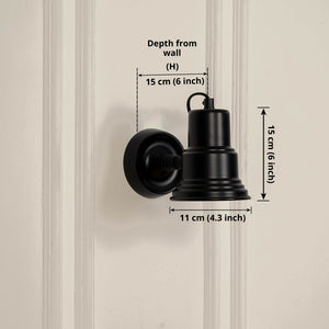 Divine Trends Black Polished Finish Focus Wall Lamp with Double Movement