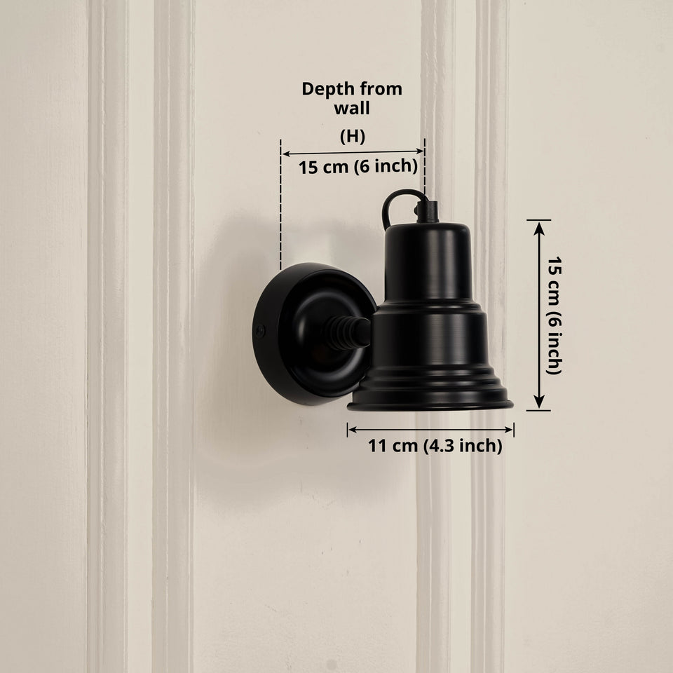Divine Trends Black Polished Finish Focus Wall Lamp with Double Movement