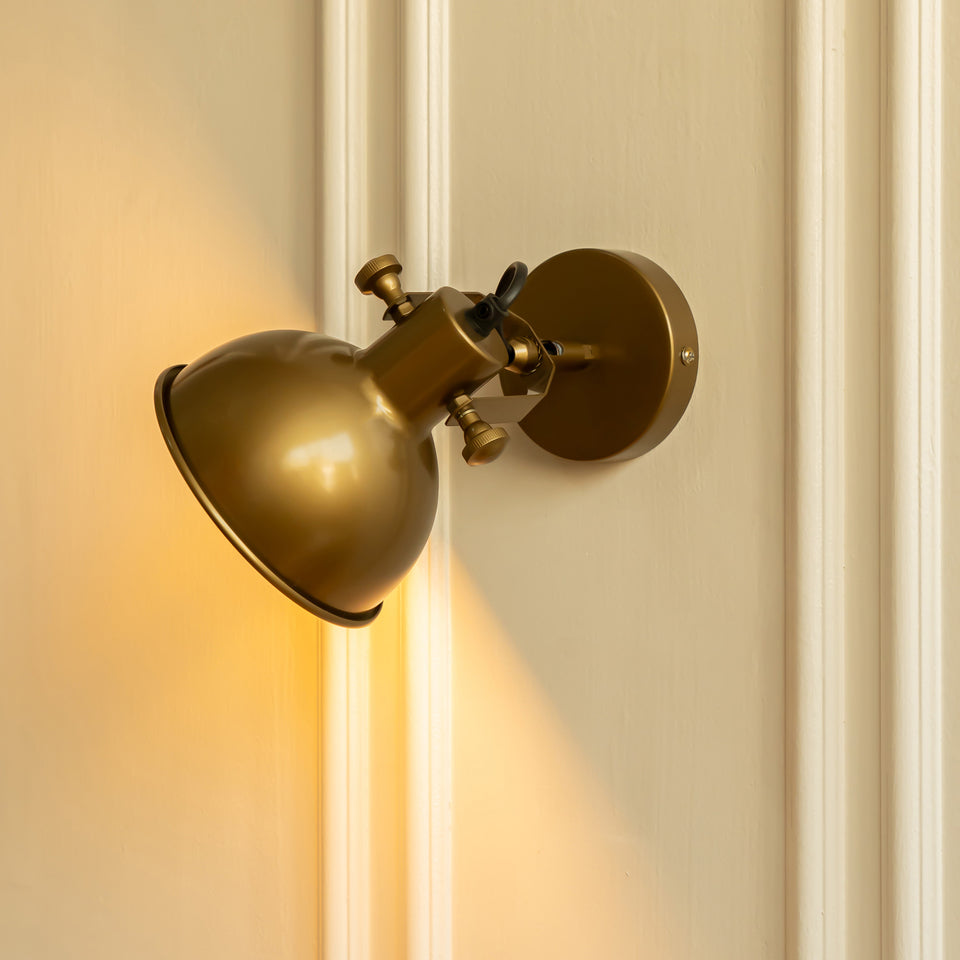 Divine Trends Brass Antique Finish Focus Wall Lamp with Rotation Adjustment