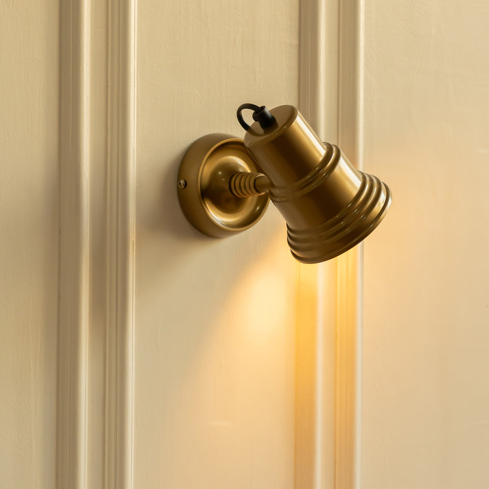 Divine Trends Brass Antique Finish Focus Wall Lamp with Double Movement