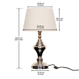 Divine Trends Chrome Finish Trophy Table Lamp 20.5 inches Height with 12 inches Off White Lampshade