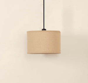 Divine Trends Black Polished Cotton Fabric Lamp Shade Hanging Pendant Light 12" Diameter Chemrey Lampshade