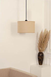 Divine Trends Black Polished Cotton Fabric Lamp Shade Hanging Pendant Light 14" Diameter Chemrey Shade
