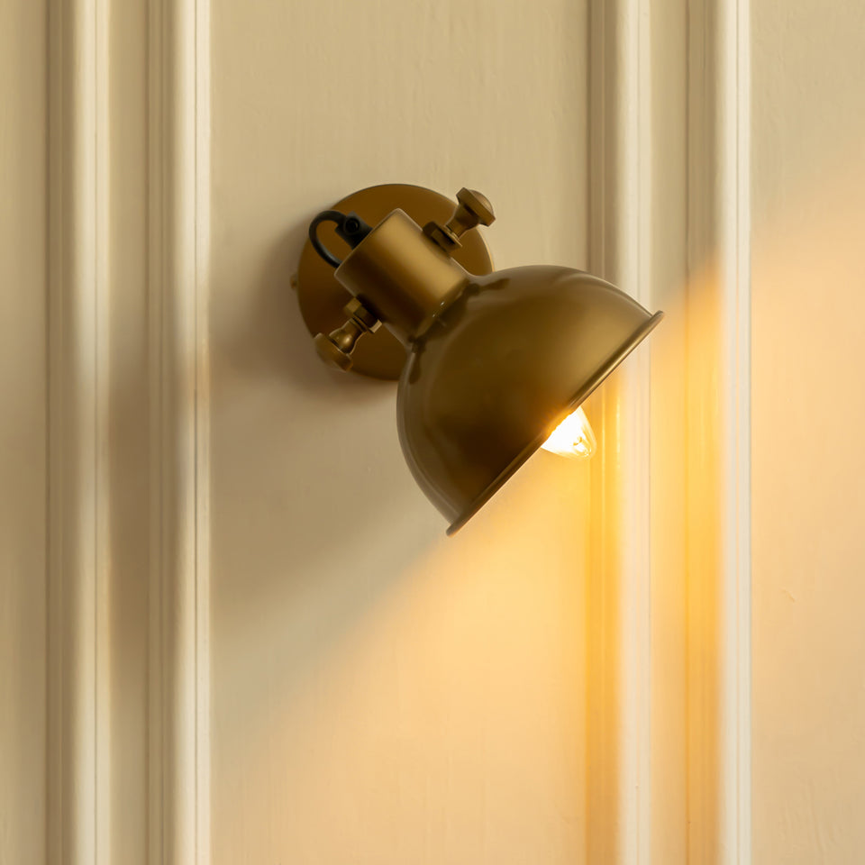 Divine Trends Brass Antique Finish Focus Wall Lamp with Rotation Adjustment