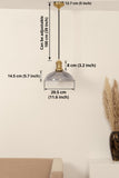 Divine Trends Pendant Hanging Glass Lamps Half Ribbed Grey Luster Pack of 1