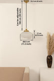 Divine Trends Pendant Hanging Glass Lamps Melon Ribbed Frost Shade with Antique Brass Finish- Pack of 1