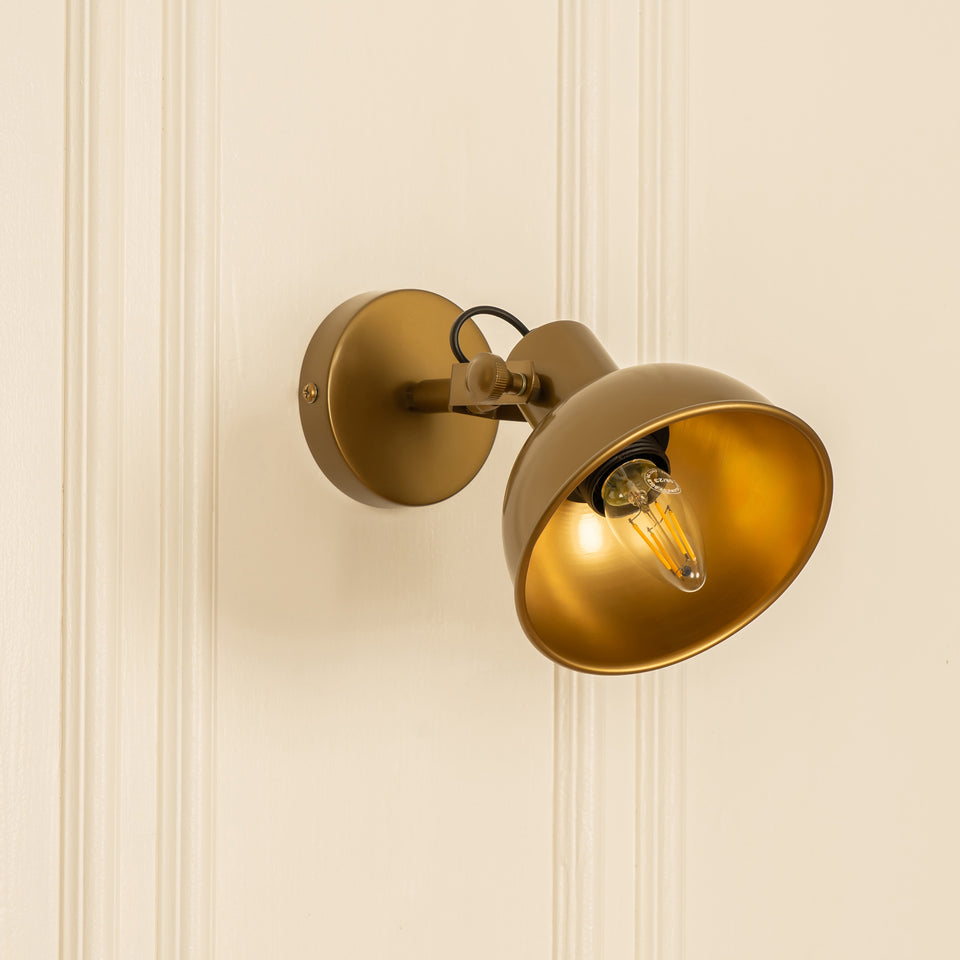 Divine Trends Brass Antique Finish Focus Wall Lamp with Rotation Adjustment