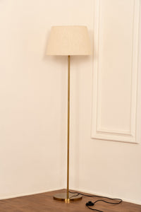 Divine Trends Floor Lamp Standing Modern Antique Brass Finish 5ft Height with 16 inches Off White Lampshade