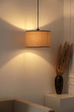 Divine Trends Black Polished Cotton Fabric Lamp Shade Hanging Pendant Light 14" Diameter Chemrey Shade