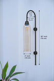 Divine Trends Modern Wall Lamp Antique Black Polished with Golden Luster Long Glass for Bedside, Living Room, Bedroom, Home Decoration, Restaurant | Wall Light - Pack of 1