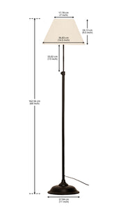 Divine Trends Black Polished Adjustable Floor Lamp 65 inches Height with 14.5 inches Off White Lampshade