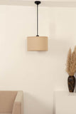 Divine Trends Black Polished Cotton Fabric Lamp Shade Hanging Pendant Light 14" Diameter Chemrey Shade